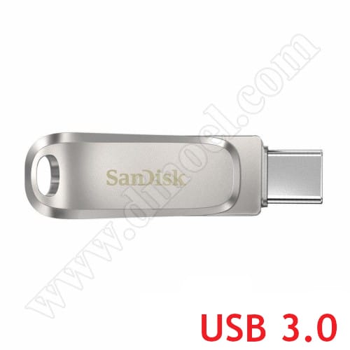 SanDisk, Ultra Dual Drive Luxe, 256GB, USB Type-C 3.0, Flash Drive, Silver